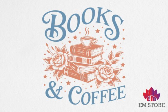 Book Coffee - Book Reading Graphics for Crafts & Content