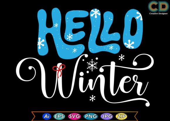 Hello Winter Christmas T Shirt Design Graphics