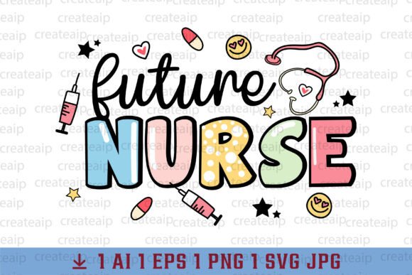 Life Icons Doodle Coquette Future Nurse Graphics and Illustrations