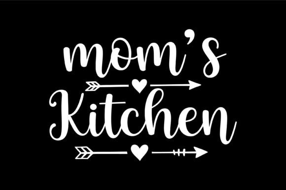 Mom's Kitchen Heart Arrow Design: Essential Graphics for T-Shirt Designs