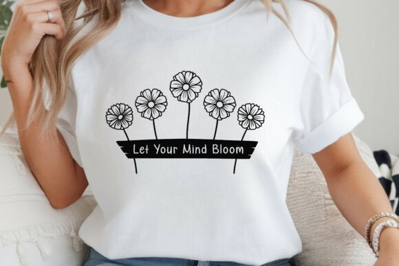 Motivational Flower Line Art Vector for Graphics & T-Shirt Designs