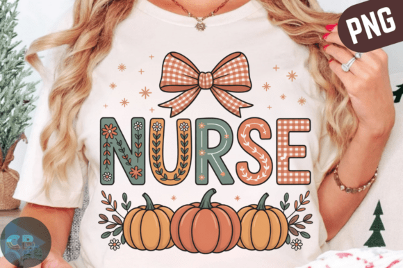 Preppy Nurse Fall PNG Design for Graphics and Illustrations