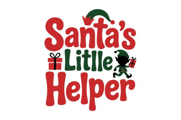 Santa s Little Helper Christmas Design for Graphics and Crafts