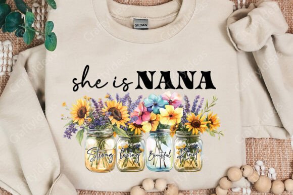 She is Nana Nana Png Retro Flower Mama Graphics and Crafts Review